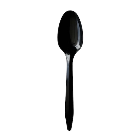 Boardwalk Mediumweight Polypropylene Cutlery, Teaspoon, Black, 1000PK BWKSPOONBLPP